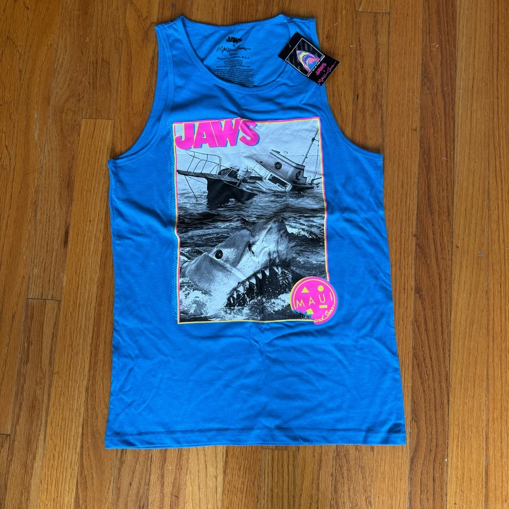 JAWS Tank Top Maui and Sons Mens Blue